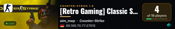 [Retro Gaming] Classic Server 18+ 420 friendly | fy_snow, fy_po live status badge