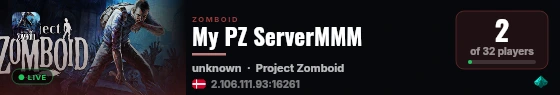 My PZ ServerMMM live status badge