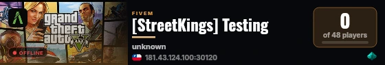 [StreetKings] Testing live status badge