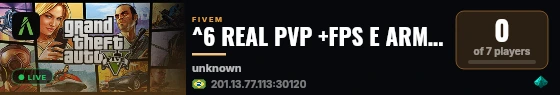 ^6 REAL PVP +FPS E ARMAS GRATIS live status badge
