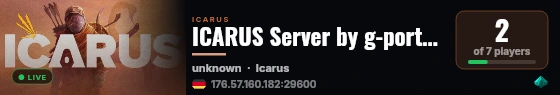 ICARUS Server by g-portal.com live status badge