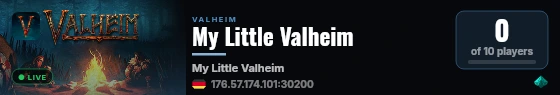 My Little Valheim live status badge