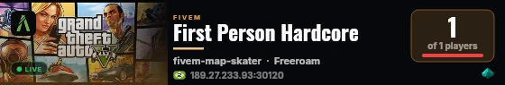First Person Hardcore live status badge