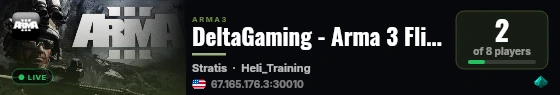 DeltaGaming - Arma 3 Flight Training live status badge