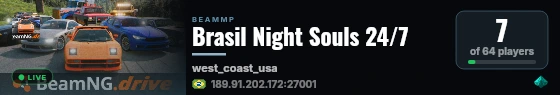 Brasil Night Souls 24/7 live status badge