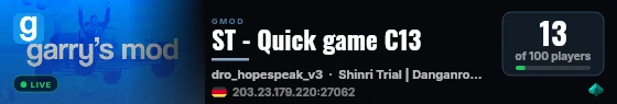 ST - Quick game C13 live status badge