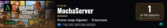 MochaServer live status badge