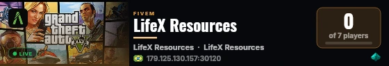 LifeX Resources live status badge