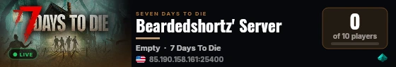 Beardedshortz' Server live status badge