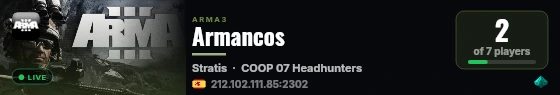 Armancos live status badge