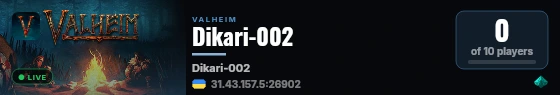 Dikari-002 live status badge