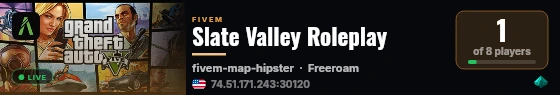 Slate Valley Roleplay live status badge