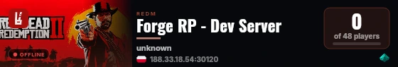 Forge RP - Dev Server live status badge