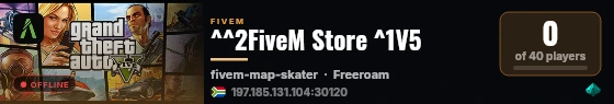 ^^2FiveM Store ^1V5 live status badge