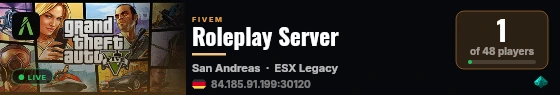 Roleplay Server live status badge