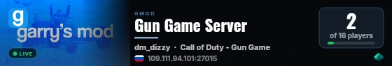 Gun Game Server live status badge