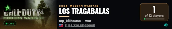 LOS TRAGABALAS live status badge