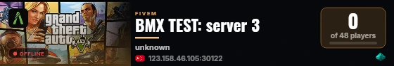 BMX TEST: server 3 live status badge
