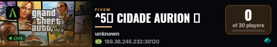 ^5⚡ CIDADE AURION ⚡ live status badge