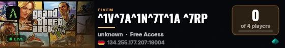 ^1V^7A^1N^7T^1A ^7RP live status badge