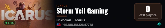 Storm Veil Gaming live status badge