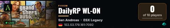 DailyRP WL-ON live status badge