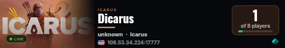 Dicarus live status badge