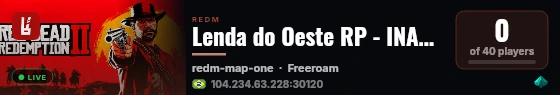 Lenda do Oeste RP - INAUGURACAO DIA 07-04-2026 live status badge