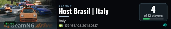 Host Brasil | Italy live status badge