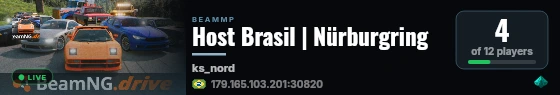Host Brasil | Nürburgring live status badge
