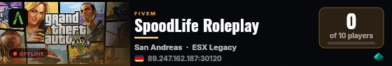 SpoodLife Roleplay live status badge