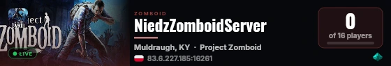 NiedzZomboidServer live status badge