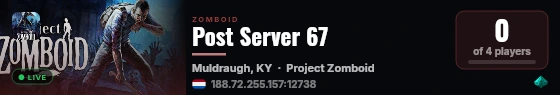 Post Server 67 live status badge