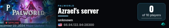 Azrael's server live status badge