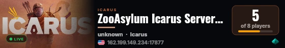 ZooAsylum Icarus Server - Beast Server live status badge
