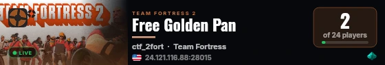 Free Golden Pan live status badge