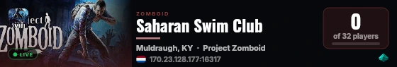 Saharan Swim Club live status badge