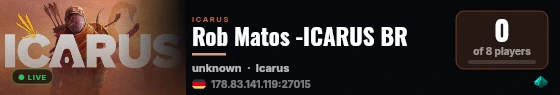Rob Matos -ICARUS BR live status badge