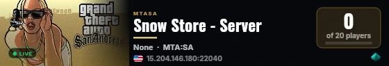 Snow Store - Server live status badge