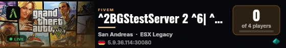 ^2BGStestServer 2 ^6| ^5TestServer by TunerSchorn live status badge