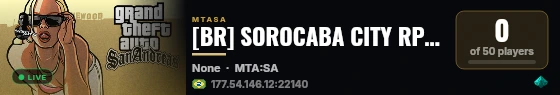 [BR] SOROCABA CITY RP | PC FRACO | FAVELA | POLICIA | O foco é a diversão... live status badge