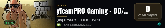 yTeamPRO Gaming - DD/CW/TRAINING Server #1 live status badge
