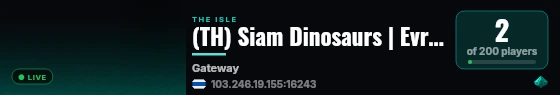 (TH) Siam Dinosaurs | Evrima Gateway live status badge