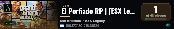  El Porfiado RP | [ESX Legacy] live status badge