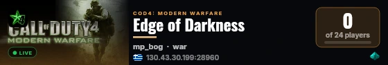 Edge of Darkness live status badge