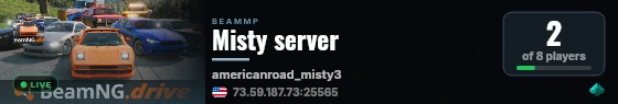 Misty server live status badge