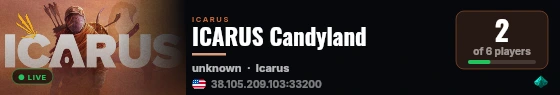 ICARUS Candyland live status badge