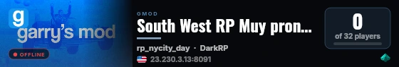 South West RP Muy pronto :3 live status badge