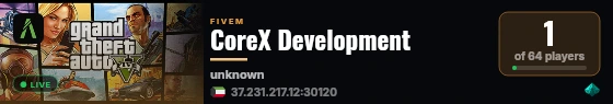 CoreX Development live status badge