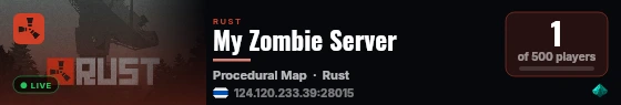My Zombie Server live status badge